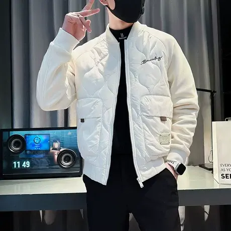冬季潮牌棉服男休闲棒球服男款痞帅棉衣2023新款潮流冬装口袋外套图片