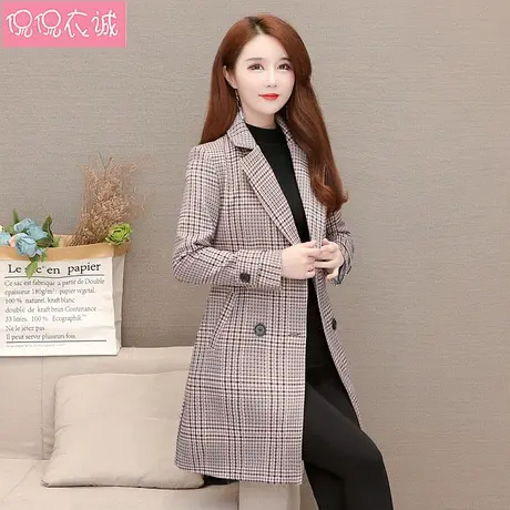 风衣女中长款小个子西装领2023秋装新款韩版休闲显瘦贵夫人格外套图片