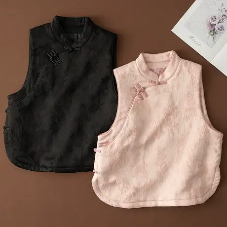 享永子【秋水芙蓉】新中式国风加厚短款马甲刺绣气质马夹宽松秋冬图片