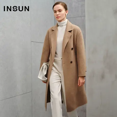 INSUN恩裳线上专选冬季骆驼绒毛毛呢大衣商品大图