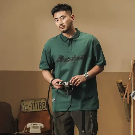 Modi Nick/摩帝尼克潮流百搭男士夏季薄款休闲宽松圆领透气POLO衫商品大图