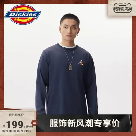 Dickies商场同款23新品新款工装灵感休闲版型前后印花长袖T恤秋冬商品大图