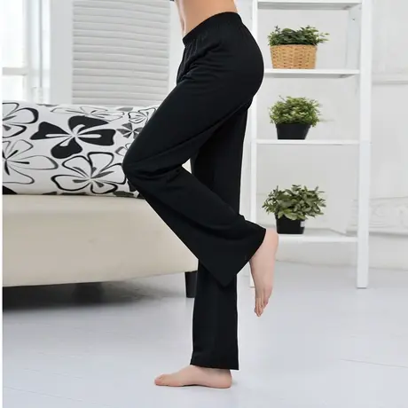 女士棉睡裤 春夏季家居薄款长裤 可外穿针织休闲裤 松紧腰 不勒商品大图