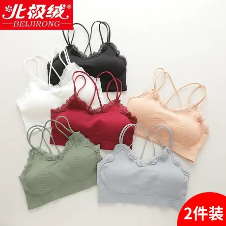 多色内衣女蕾丝无钢圈聚拢背心抹胸裹胸美背学生网红爆款吊带文胸商品大图