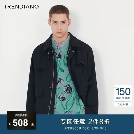 TRENDIANO潮牌官方新款春季男装夹克翻领多口袋外套男3NE1093930商品大图