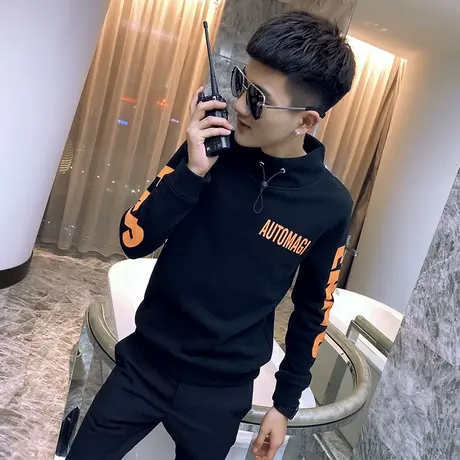 cec潮牌卫衣男生加绒加厚韩版潮流秋冬款叠穿外套修身原宿ins港风商品大图