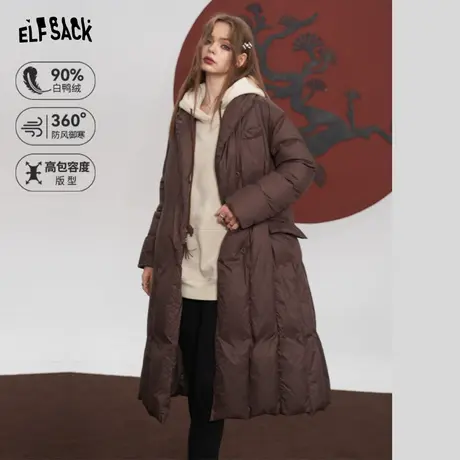 【百亿补贴官方直播】妖精的口袋美拉德长款羽绒服女商品大图