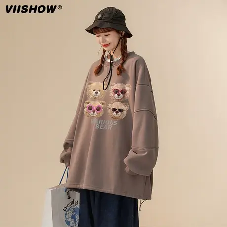 VIISHOW印花套头卫衣男春秋洋气oversize高级感超好看百搭上衣潮商品大图