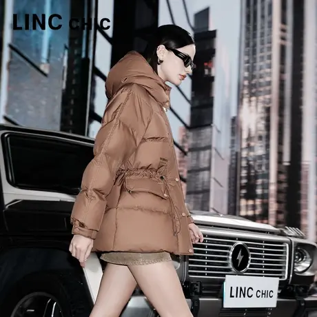 【所有女生的衣橱直播间】LINCCHIC金羽杰美拉德收腰短款羽绒服商品大图