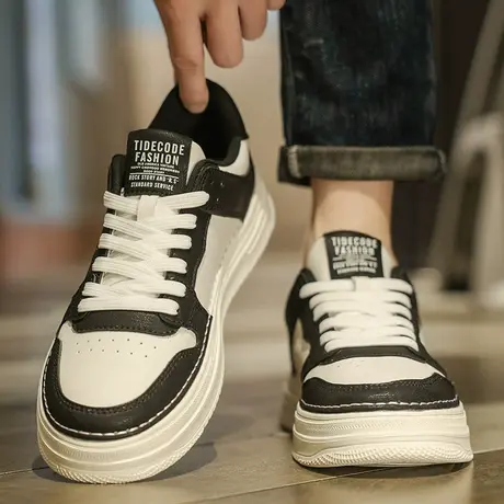 男鞋春秋季潮流韩版百搭板鞋男士休闲运动厚底小白潮鞋2024年新款商品大图