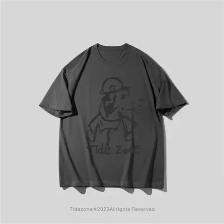 Ohlyah大码潮牌复古人物印花圆领短袖T恤青少年男女款宽松定制图片