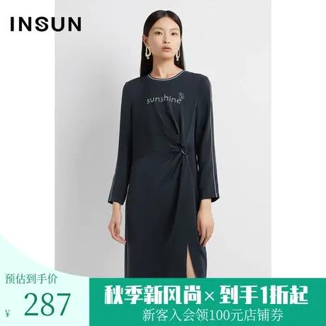 恩裳春秋个性扭结设计潮流裙摆开钗优雅气质连衣裙图片