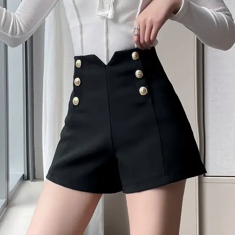 大码胖mm高腰宽松显瘦休闲西装短裤子2023春夏新款a字阔腿裙裤女商品大图