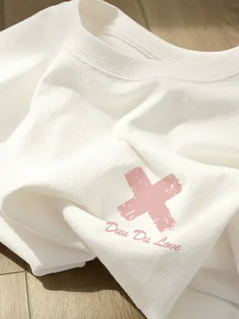 情侣装白色重磅仿棉质感短袖t恤女夏季美式复古高级感男友风上衣商品大图