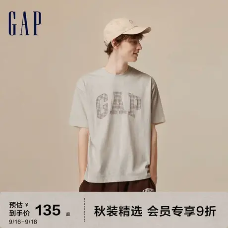 Gap男装秋季2023新款LOGO纯棉运动短袖T恤861672时尚休闲上衣图片