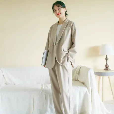 秋新品宽松显瘦西外套大码简约韩系西服套图片