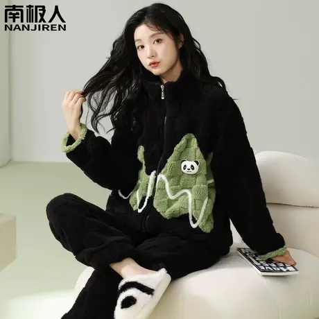 珊瑚绒睡衣冬季女款2023年新款加绒加厚冬天女士冷艳家居服秋冬款商品大图