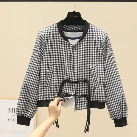 中国风盘扣棒球服外套女装2023秋装新款小个子复古改良夹克衫上衣商品大图