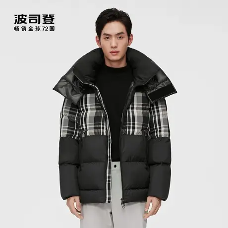 波司登PUFF系列可脱袖定制印花拼接羽绒服鹅绒服男外套一衣多穿图片