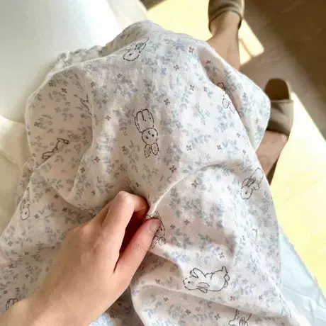 新品！A类纯棉双层婴儿纱布睡衣女可爱卡通印花睡裙家居服长睡裙商品大图