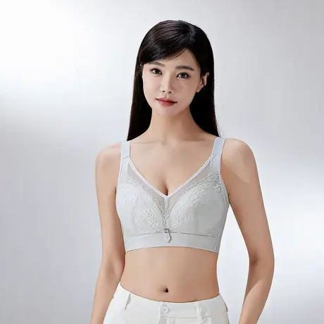 Shaply/莎莲妮大胸显小内衣女大码薄款透气蕾丝防走光收副乳文胸商品大图