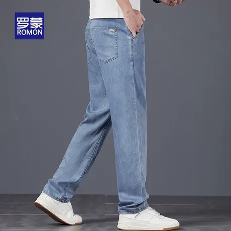 罗蒙莱赛尔天丝牛仔裤男士夏薄款宽松凉感2025新款冰丝直筒男裤子商品大图