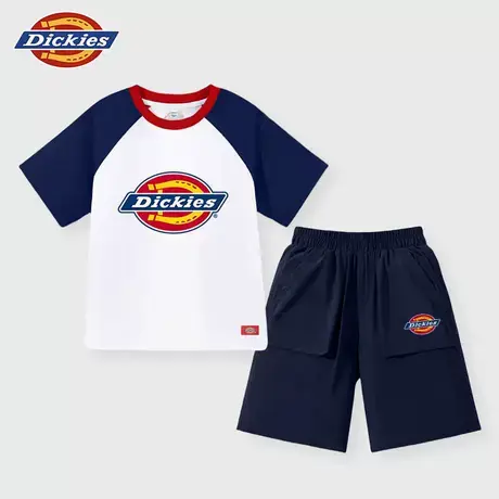 Dickies童装男童套装儿童撞色插肩短袖t恤男孩美式潮牌两件套薄A商品大图