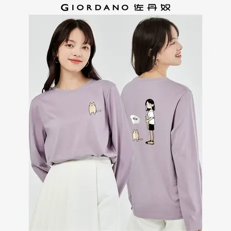 佐丹奴T恤女装纯棉印花圆领长袖T恤 69393331商品大图
