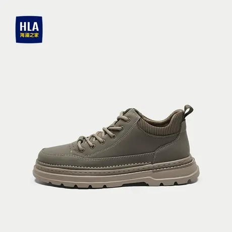 HLA/海澜之家抽绳系带休闲鞋2025新款字母印花圆头保暖柔软鞋子男商品大图