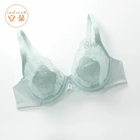 【单层围】安莉芳官方奥莱安朵蕾丝薄款文胸大胸显小兔耳朵内衣女商品大图
