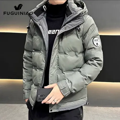 富贵鸟轻薄羽绒服男士2025冬季新款防寒保暖面包服休闲连帽外套男商品大图