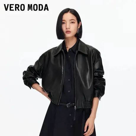 【来了就好】Vero Moda夹克女2025秋季新款PU休闲百搭翻领短外套商品大图