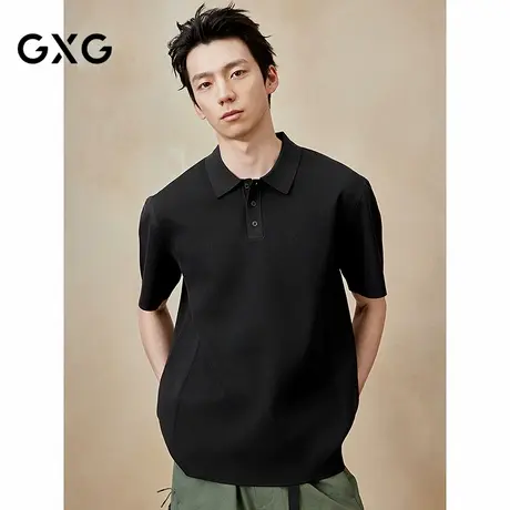 GXG男装 无缝压胶运动polo衫男士上衣简约翻领通勤短袖 25夏新品图片