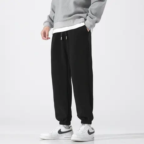 秋冬季男士灯芯绒长裤雪尼尔休闲裤百搭加绒保暖裤子运动卫裤男款商品大图