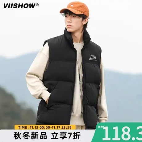 VIISHOW马甲男冬季2023新款背心宽松潮牌外套男生立领羽绒棉马夹商品大图