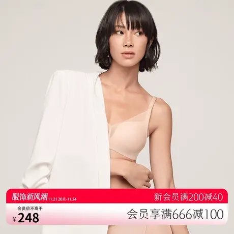 爱慕内衣女光面网纱洞洞透气大胸显小轻薄聚拢文胸内裤套装图片