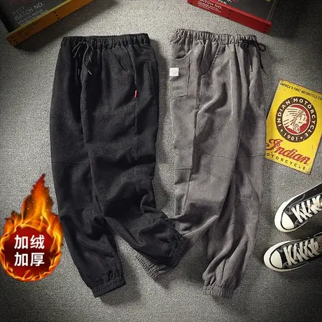 秋冬男装2019新款潮休闲裤男长裤男士裤子小脚修身春秋装加绒宽松商品大图