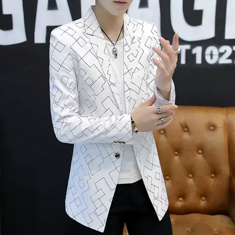 男士西装2025新款春季韩版修身帅气风衣男春秋中长款学生外套潮流商品大图