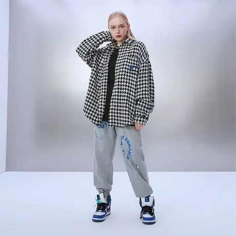 yep千鸟格外套女春秋小香风潮牌韩版bf衬衫夹克春秋减龄漂亮洋气商品大图