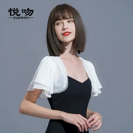 雪纺飞飞袖小坎肩女短款开衫2024新款裙子外搭薄外套小披肩夏百搭图片