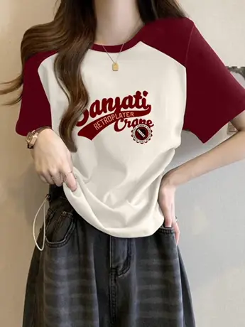 欧货仿棉短袖t恤女2023新款夏季小众设计感洋气减龄显瘦遮肉上衣图片