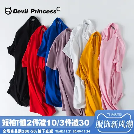 纯色短袖女2025新款白色t恤女纯棉宽松BF风学生百搭半袖打底衫夏商品大图