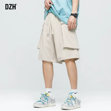 男士纯棉短裤男潮牌工装宽松直筒阔腿裤子男款2023新款半截裤中裤商品大图