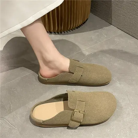 拖鞋女外穿防滑软底平底一脚蹬包头凉鞋夏季新款复古休闲勃肯鞋商品大图