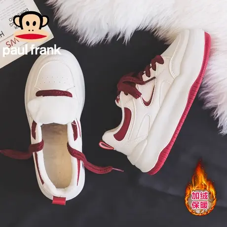 大嘴猴女鞋冬季加绒二棉鞋女款面包鞋2023新款爆款小白鞋厚底板鞋商品大图