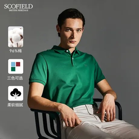SCOFIELD商务短袖t恤POLO衫男士23年夏新款短袖宽松休闲polo衫男商品大图