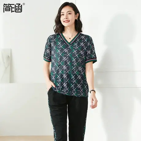 大码女装夏装新款2023年高端轻奢胖人贵夫人加肥胖妹妹显瘦套装图片
