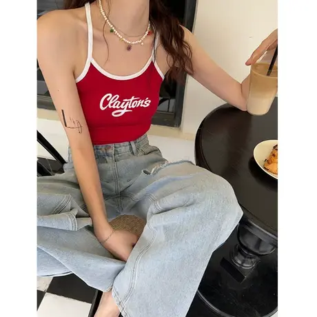 甜辣小吊带背心女外穿带胸垫运动美背文胸一体式内衣内搭打底上衣商品大图