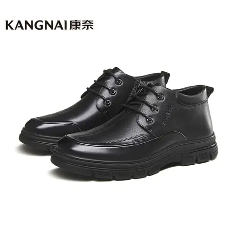 康奈男鞋商场同款冬季真皮新款加绒棉鞋羊毛保暖防滑皮鞋11247400商品大图