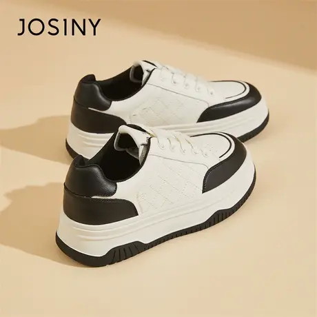 Josiny/卓诗尼厚底小白鞋女2024春季新款平底女鞋圆头板鞋运动鞋商品大图